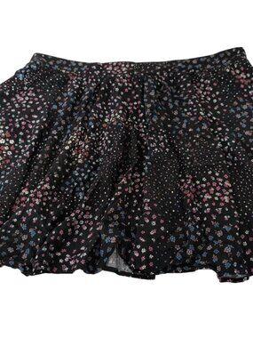 Torrid Floral Skater Mini Skirt Womens Plus Size 3X Black Pull On Boho Cottageco